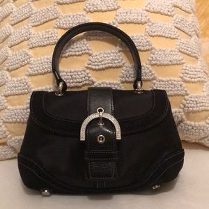 ‘Coach’ purse - silk, suede and leather